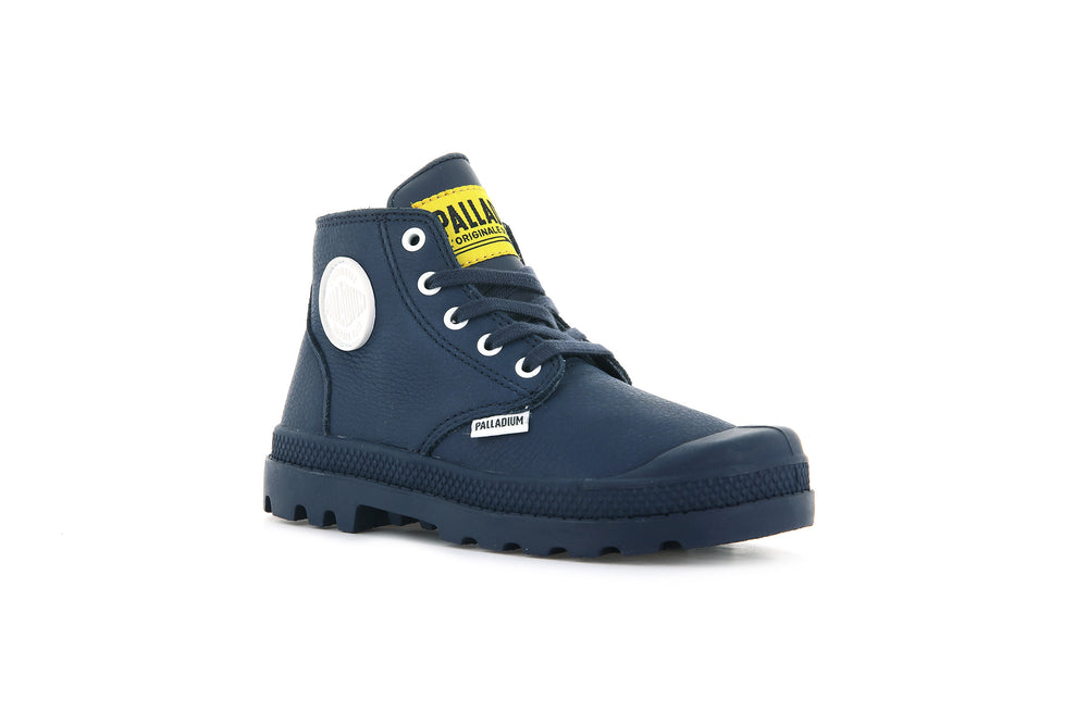 Botas Palladium PAMPA MID LTH ZIP Niños Indigo | Costa Rica-59240